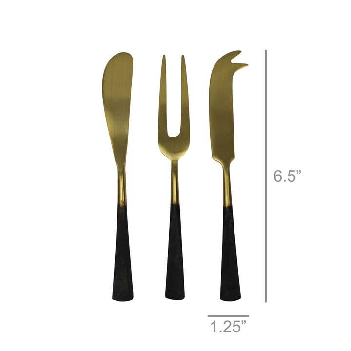 HomArt - Wholesale Serving utensil - Marc Cheese Servers, Brass & Black Zinc - Set of 31
