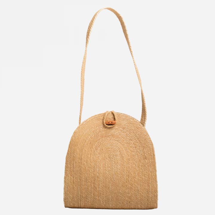 Natural Kashvi Seagrass Crossbody Bag for wholesale on Faire