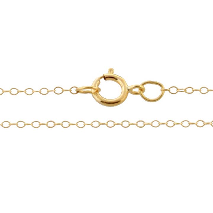 14Kt Gold Filled 14" Cable Chain 1.2x1mm With 5.5mm Spring Ring Clasp - 1pc for wholesale by Plazko