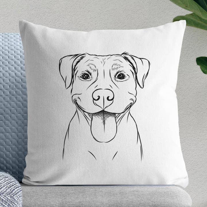 Housse de coussin Parker le Pitbull pour la vente par Inkopious