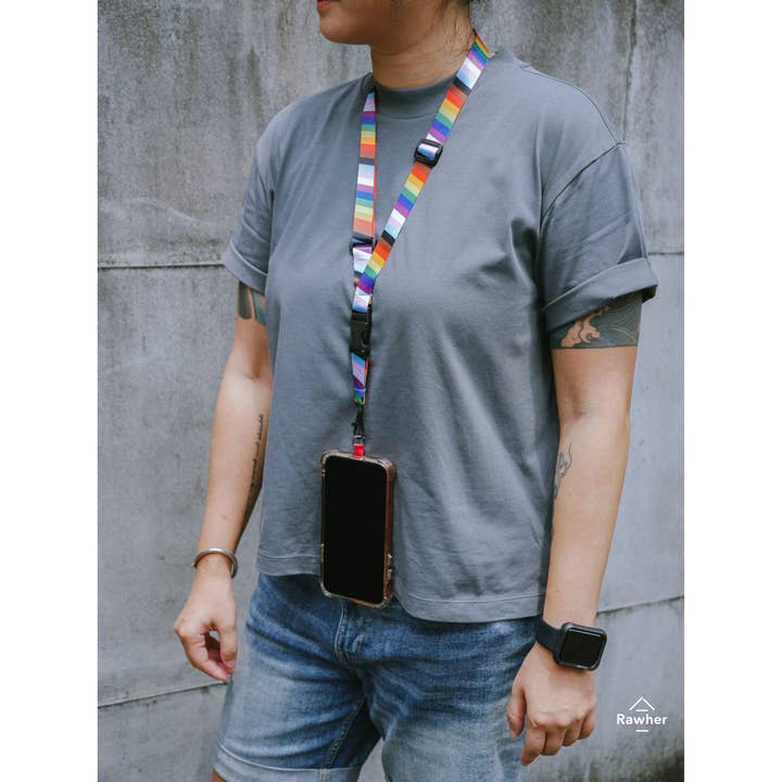 RAWHER – wholesale Snodd - Unisex – Klassisk Progress Pride-nyckelband med justerbar längd