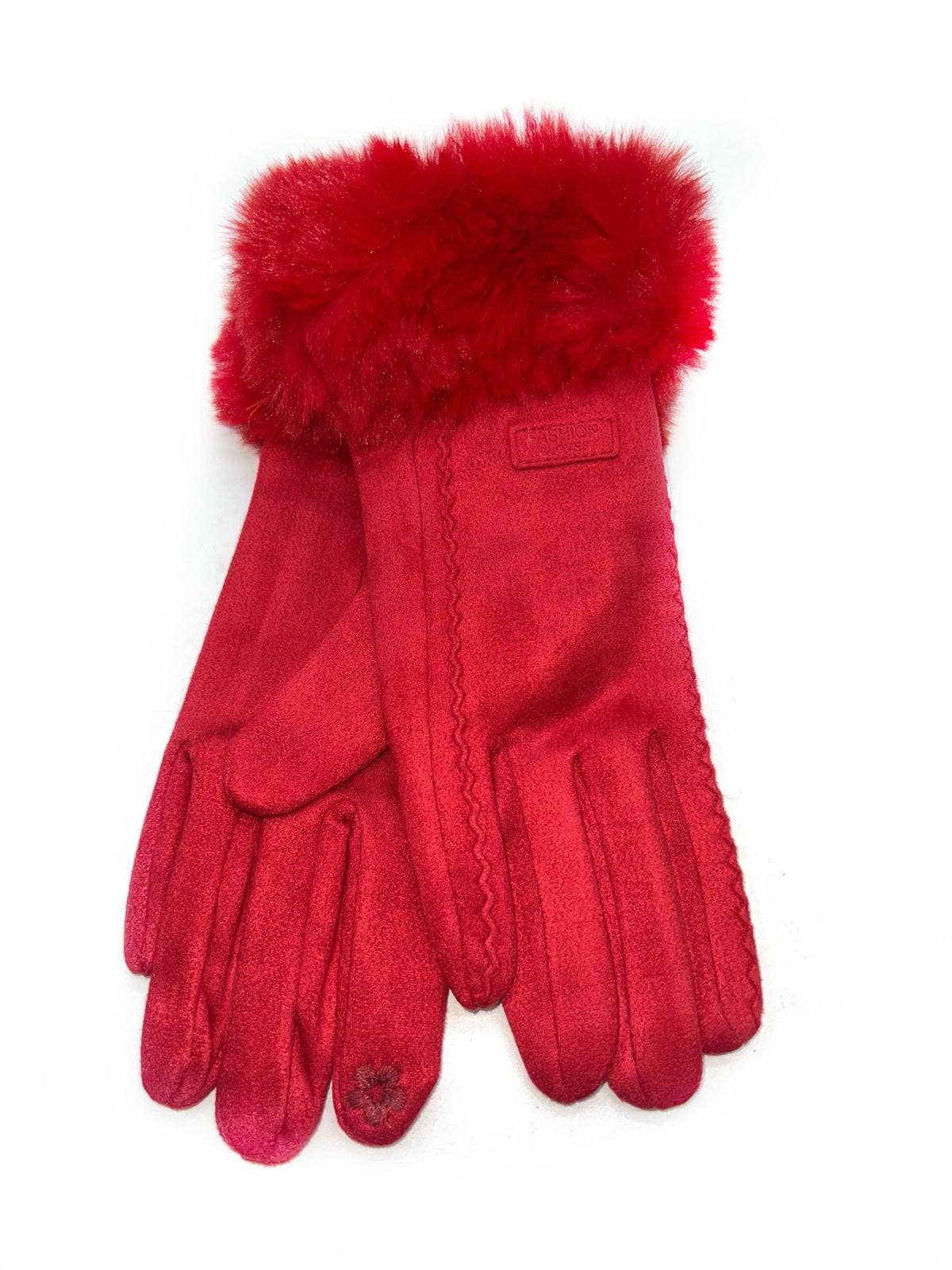 LINETA - Wholesale Gloves - Women's - ST-3009 Single glove with faux fur trim12