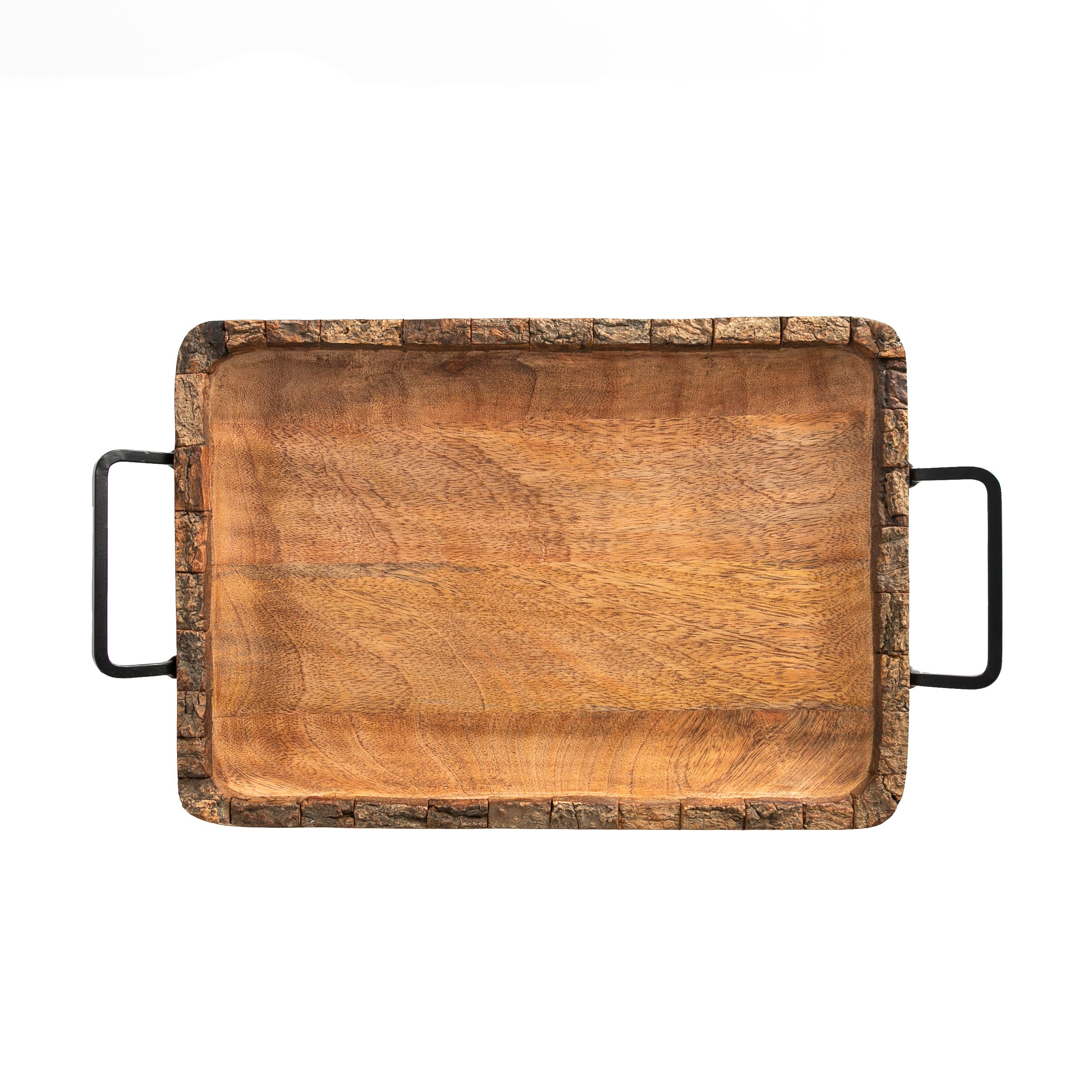 Valor Home Goods - Wholesale Serving Tray - Wood Bark Rectangular Handled Charcuterie Tray5