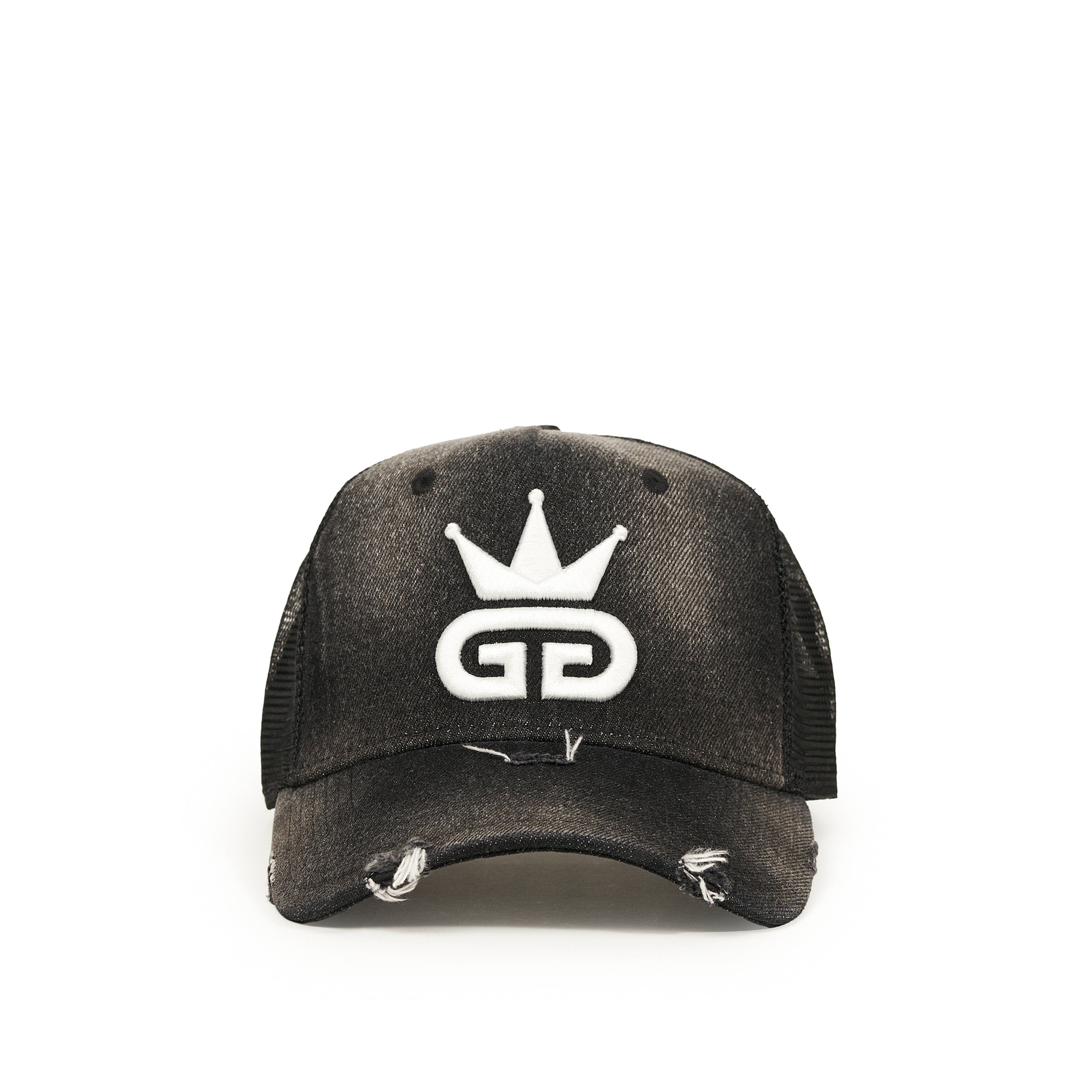 God Given Talent – wholesale Truckerkeps – Unisex – GGT Syra Tvättad Sliten Svart Denim Mesh Snapback