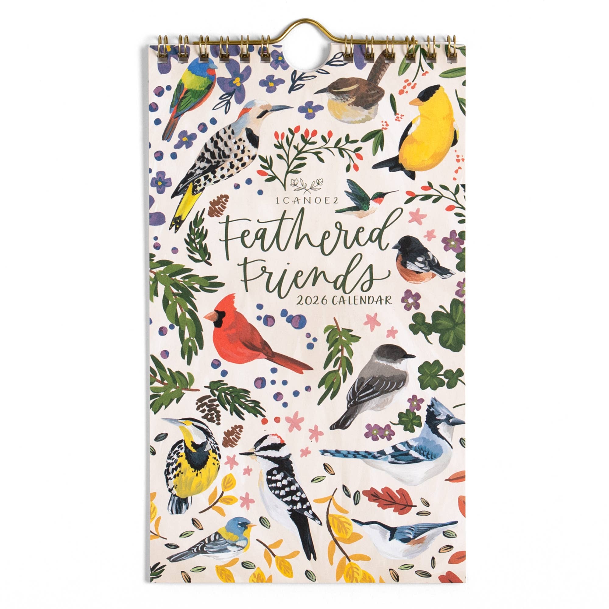 1canoe2 | One Canoe Two Paper Co. - Wholesale Calendar - 2026 Feathered Friends Birds Petite Wall Calendar2