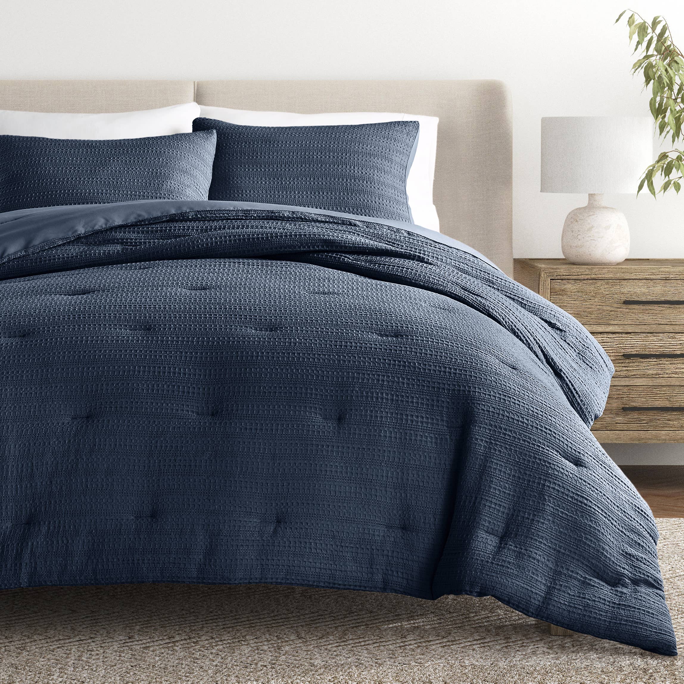 ienjoy Home - Wholesale Bedding Set - Waffle Textured 3 Piece Down Alternative Comforter Set25