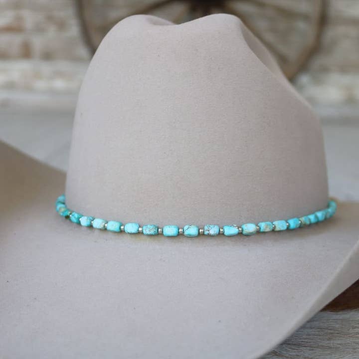 Willow Lane Hat Co. - Wholesale Hat Accessory - Women's - Chunky Turquoise Stone Hat Band - West3