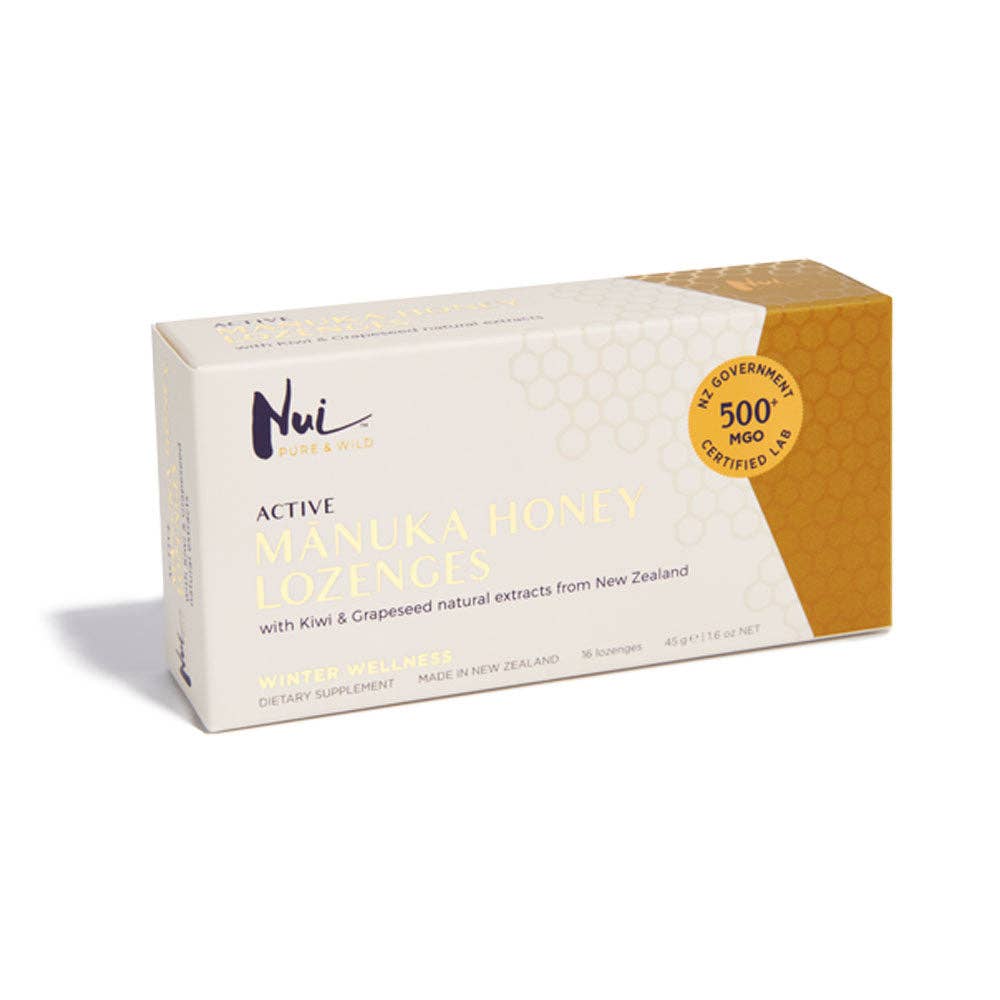 Koru – wholesale Pastiller/droppar mot hosta – NUI Aktiva Mānuka Honungspastiller med Kiwi- och Druvkärneextrakt - MGO 500+ | UMF 15+ | Förpackning med 162