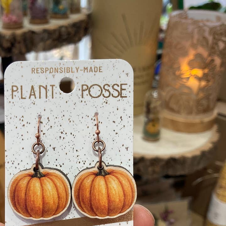 Pumpkin Dangle Earrings for wholesale by Plant Posse