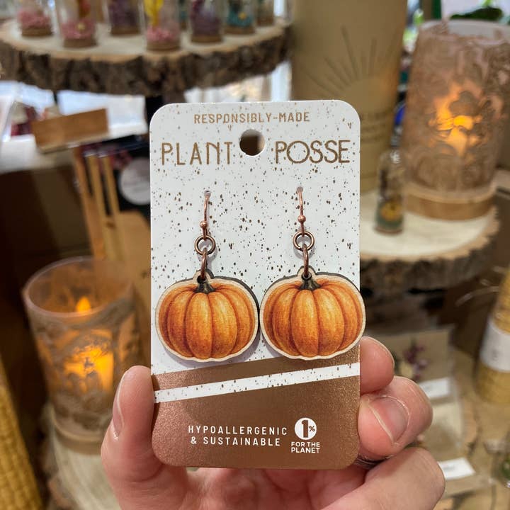 Pumpkin Dangle Earrings for wholesale by Plant Posse
