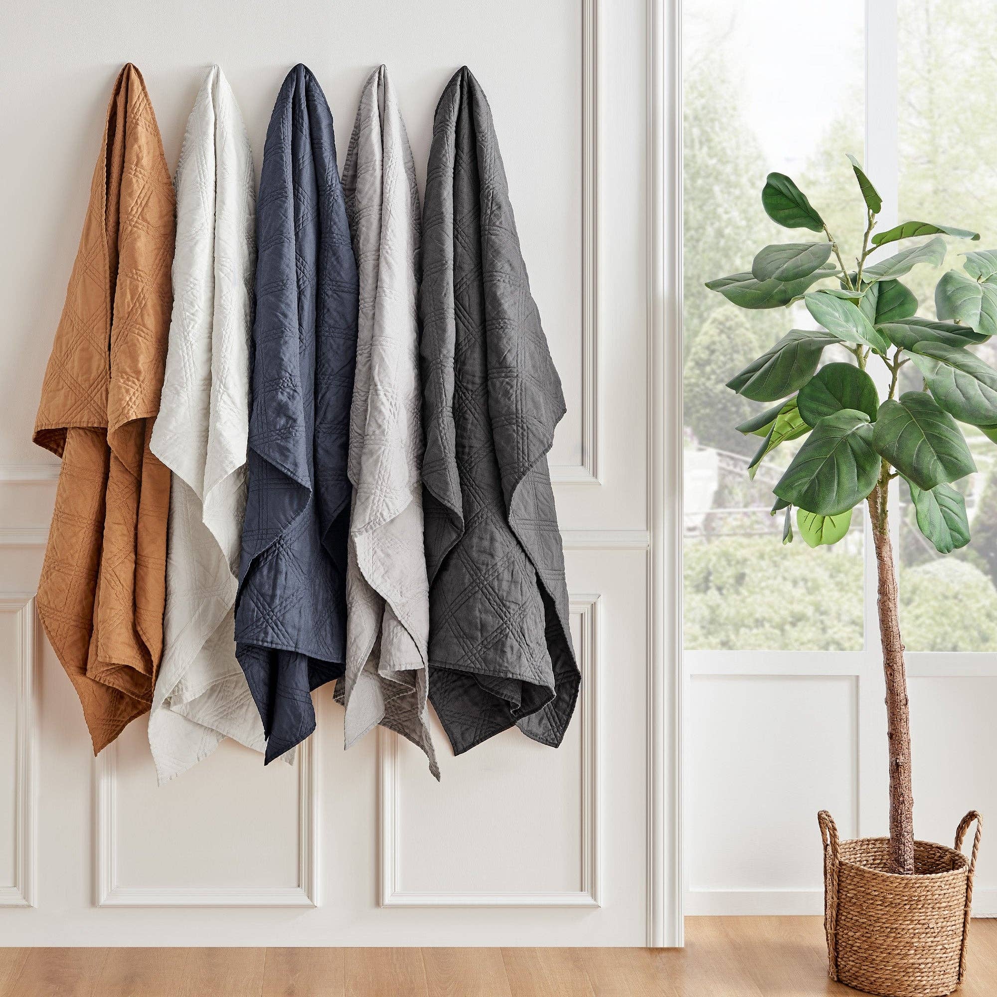 Levtex Home - Wholesale Throw Blanket - Washed Linen Quilted Throw11