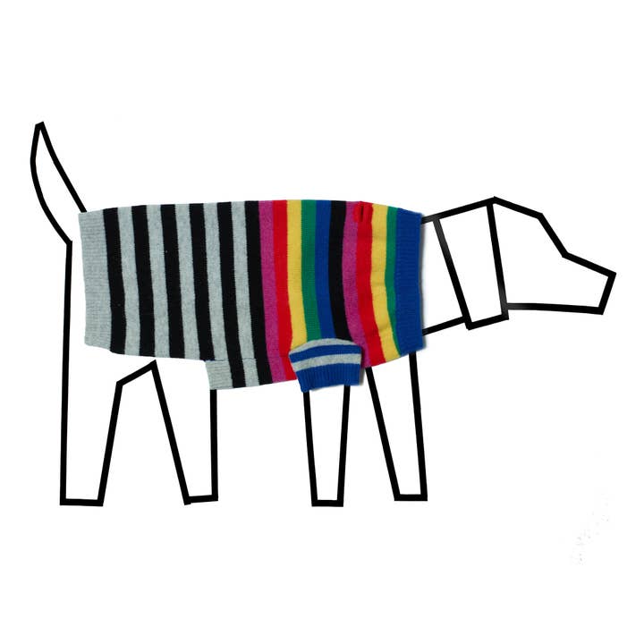 Multi Colored Graphic Striped Dog Sweater for wholesale by Ware of the Dog