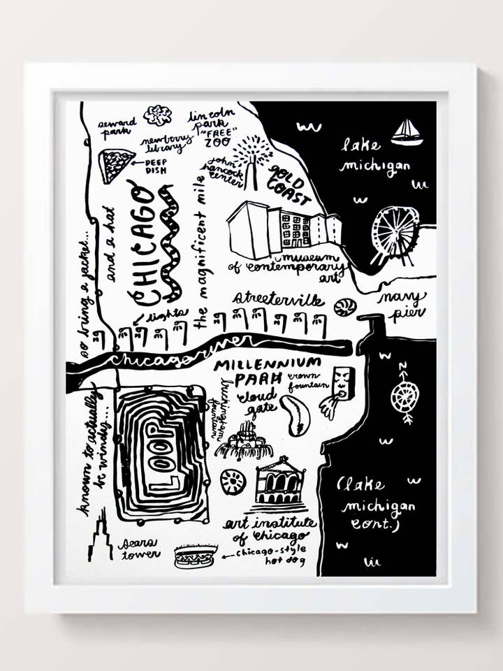 Chicago Map Print for wholesale by People I've Loved