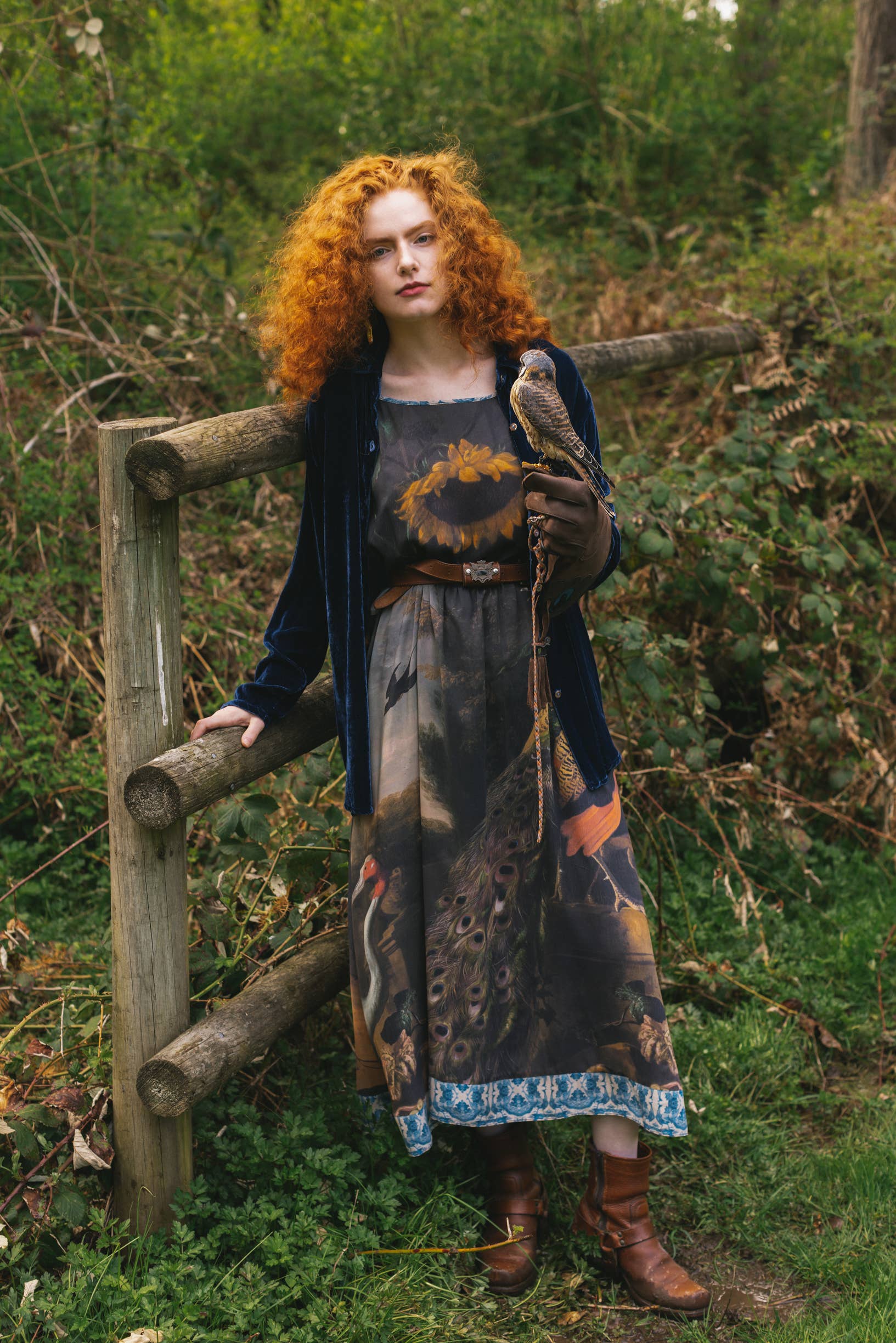 Market of Stars (USA) - Wholesale Dress - Women's - Wild Beauty Bohéme Long Slip Dress w/ Peacock Birds & Floral6