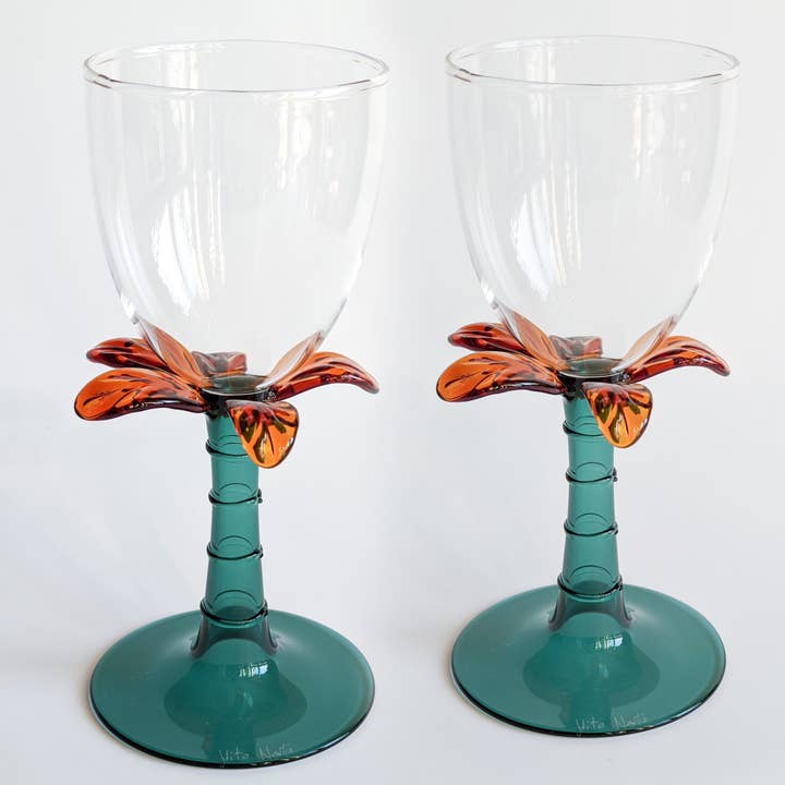 Taças de vinho em vidro soprado Las Palmas, conjunto com 2 unidades por atacado de Vito Nesta Grand Tour