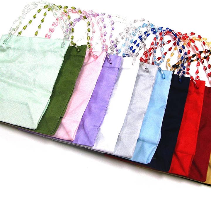 Gift Bags Holiday Fancy with beaded Handle 12 pcs for wholesale by Fiona Accessories