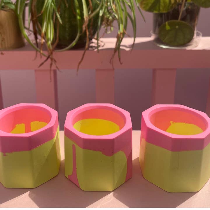 Juego de velas de té (3 piezas) - Amarillo neón y Rosa Neón para venta al por mayor de Made By Robyn