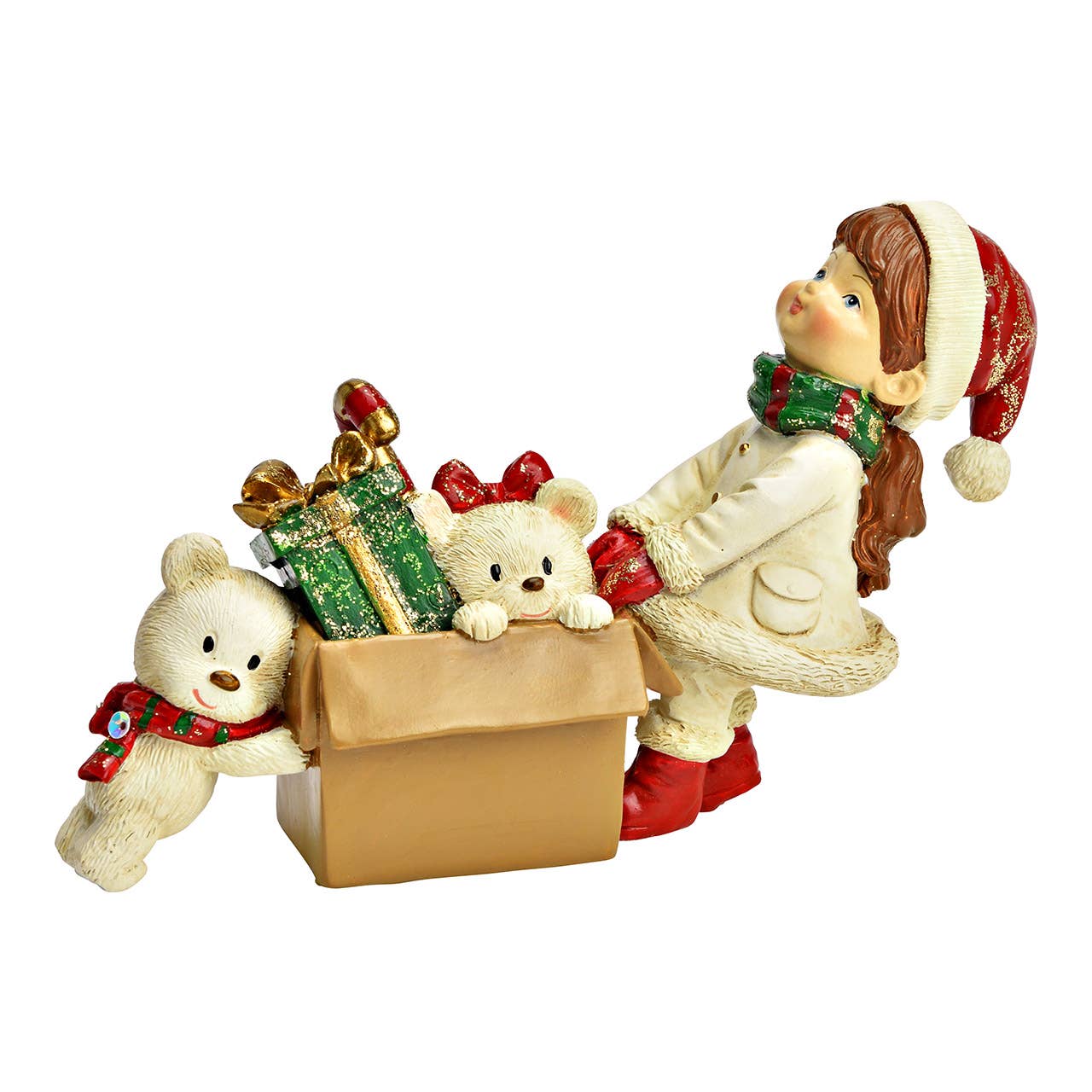 Wurm - Wholesale Decorative Figurine - Figure Child with Gift made of Poly, Colorful (H/W/D) 15x10x5cm0