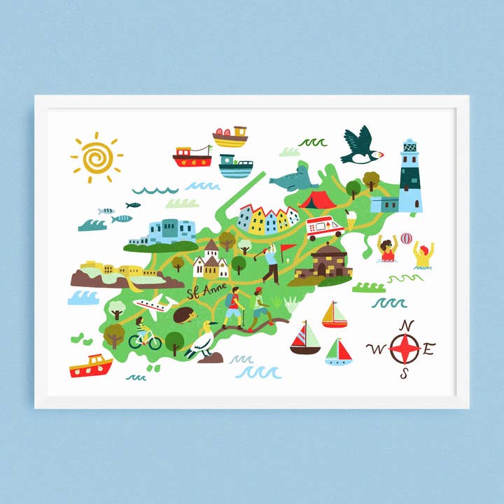 Alderney Map Print for wholesale by Lauren Radley