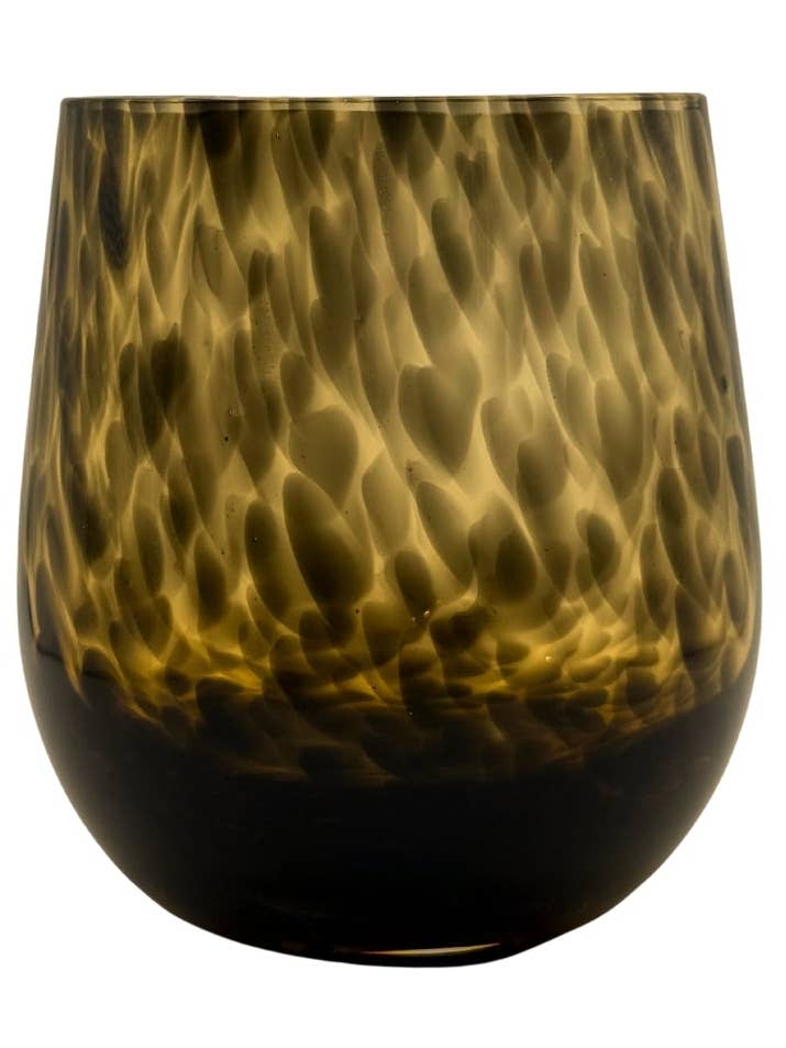 LDS04/A/BRD Amber Black Dot Rots Glas voor wholesale door The Art of Creating Inc