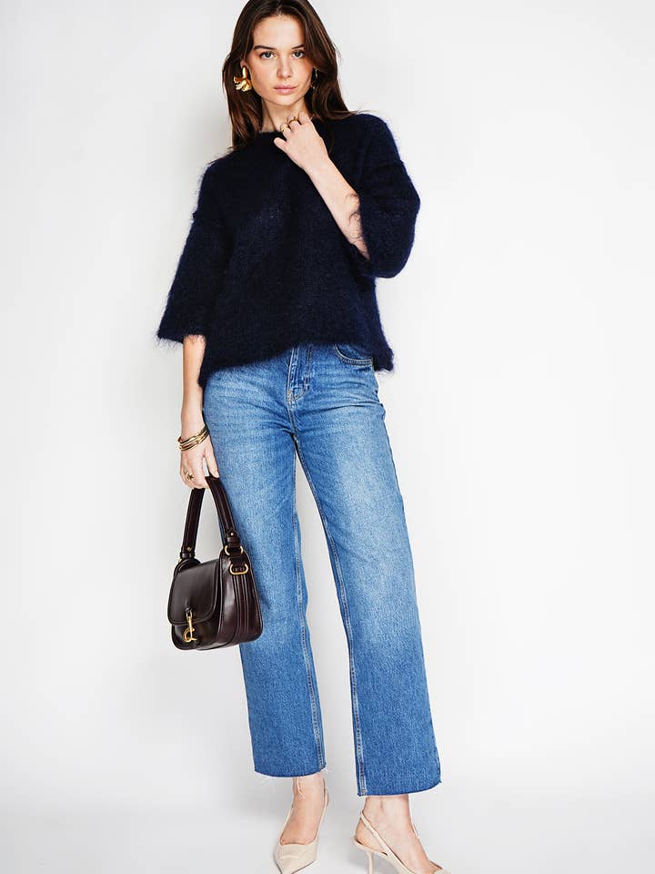 NOELINE - Wholesale Knit Sweater - Women's - 80% kid mohair sweater 302110