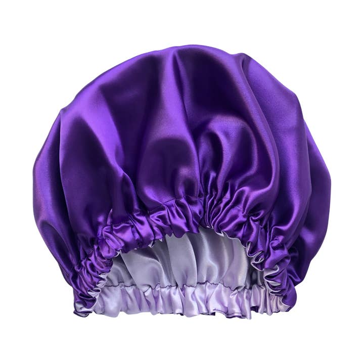 Satin Bonnet - Purple Reversible for wholesale by Satin Rowe