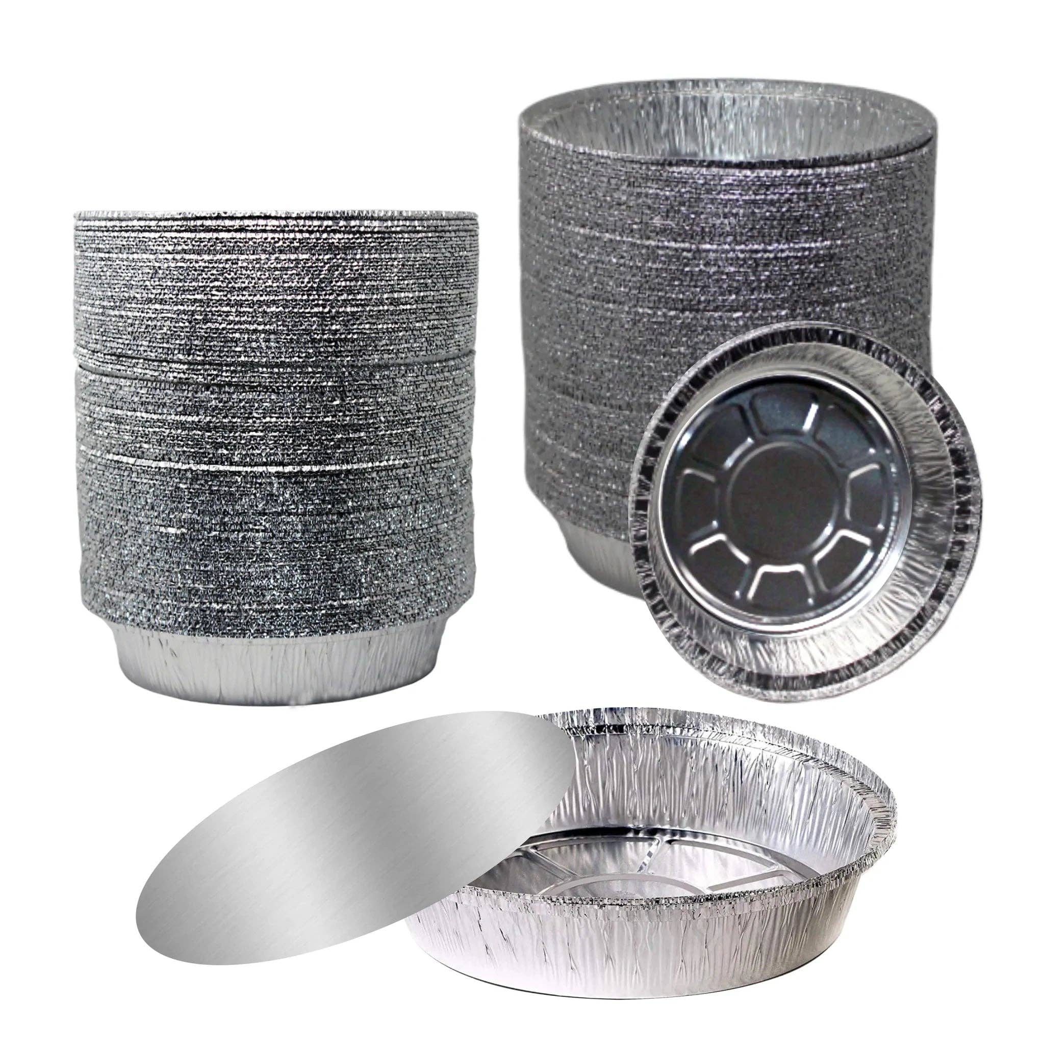 EcoQuality - Wholesale Food Storage Container - 8" Disposable Round Aluminum Foil Food Pans1