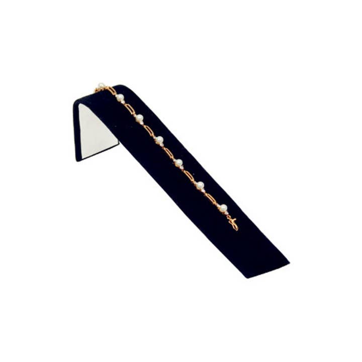 Zakka - Wholesale Jewelry Stand & Display - Bracelet Chain Watch Jewelry Display Ramp Black Velvet 8"L
