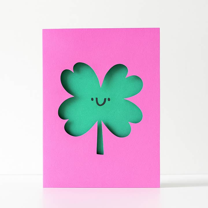 Trevo - Cartão Boa Sorte - Bonito - Die Cut - Irlandês - Novo Começo por atacado de Rumble Cards