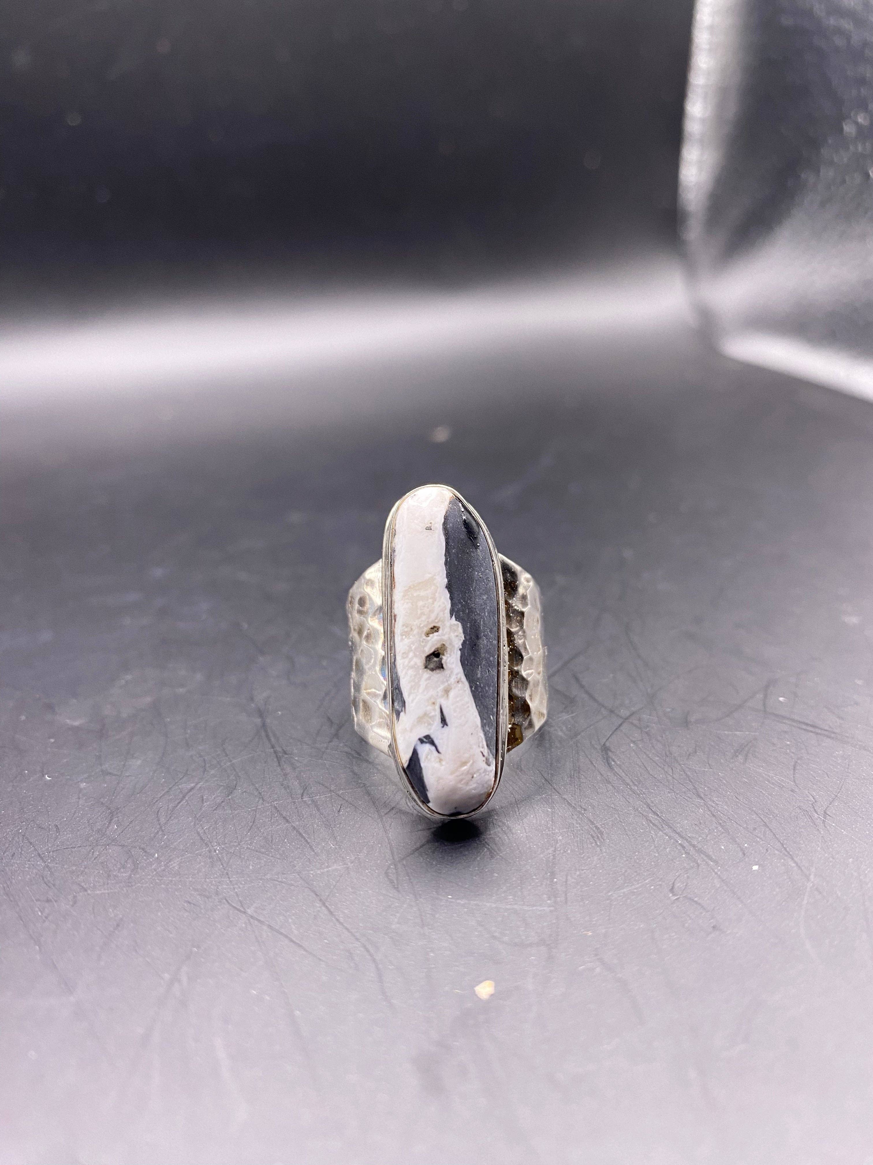 Callie Capps Silver - Wholesale Cocktail/Statement Ring - White Buffalo Turquoise Ring5