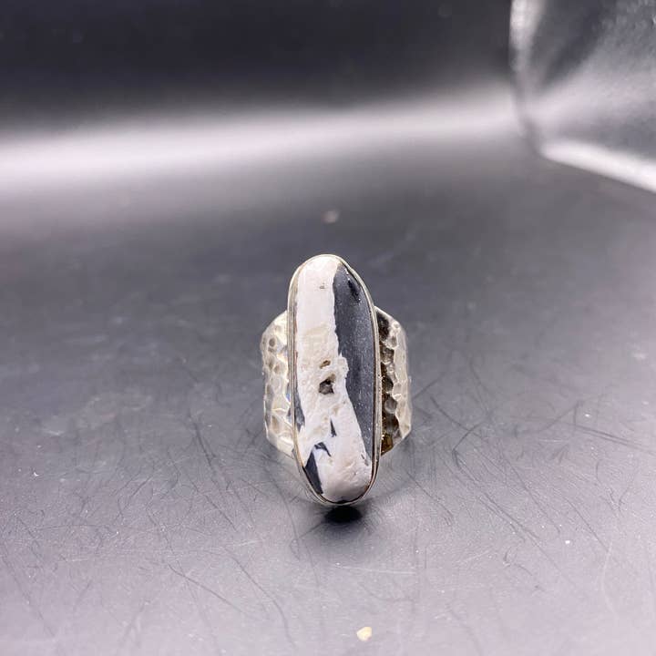 Callie Capps Silver - Wholesale Cocktail/Statement Ring - White Buffalo Turquoise Ring5