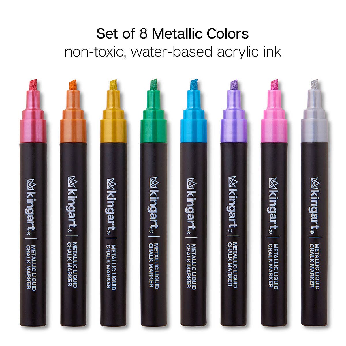KINGART - Wholesale Marker - Liquid Chalk Markers 8 Metallic Colors2