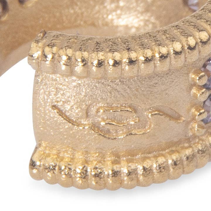 PLATADEPALO - Wholesale Hoop Earrings - Creole bronze earrings gold-plated with brown zirconia2