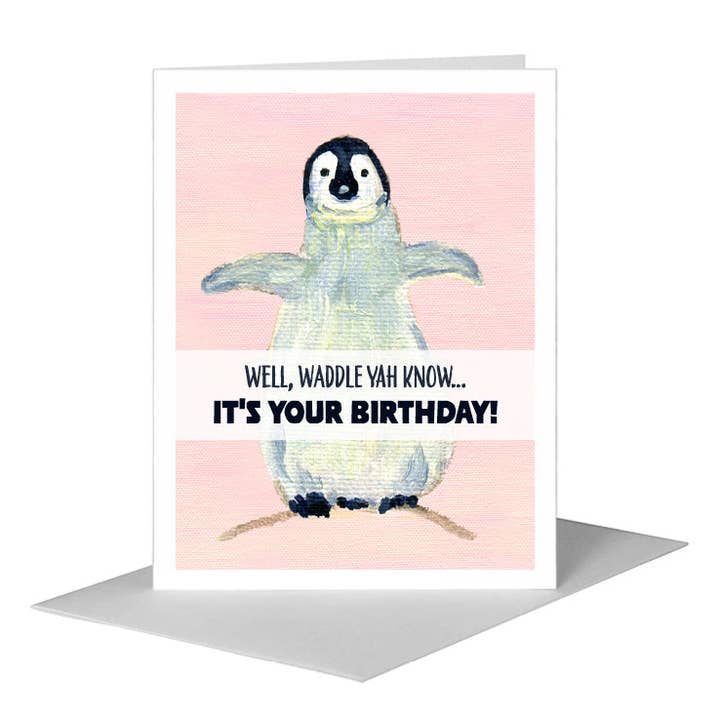 Penguins, Greeting Card (#7316VA) for wholesale by Printed Canvas