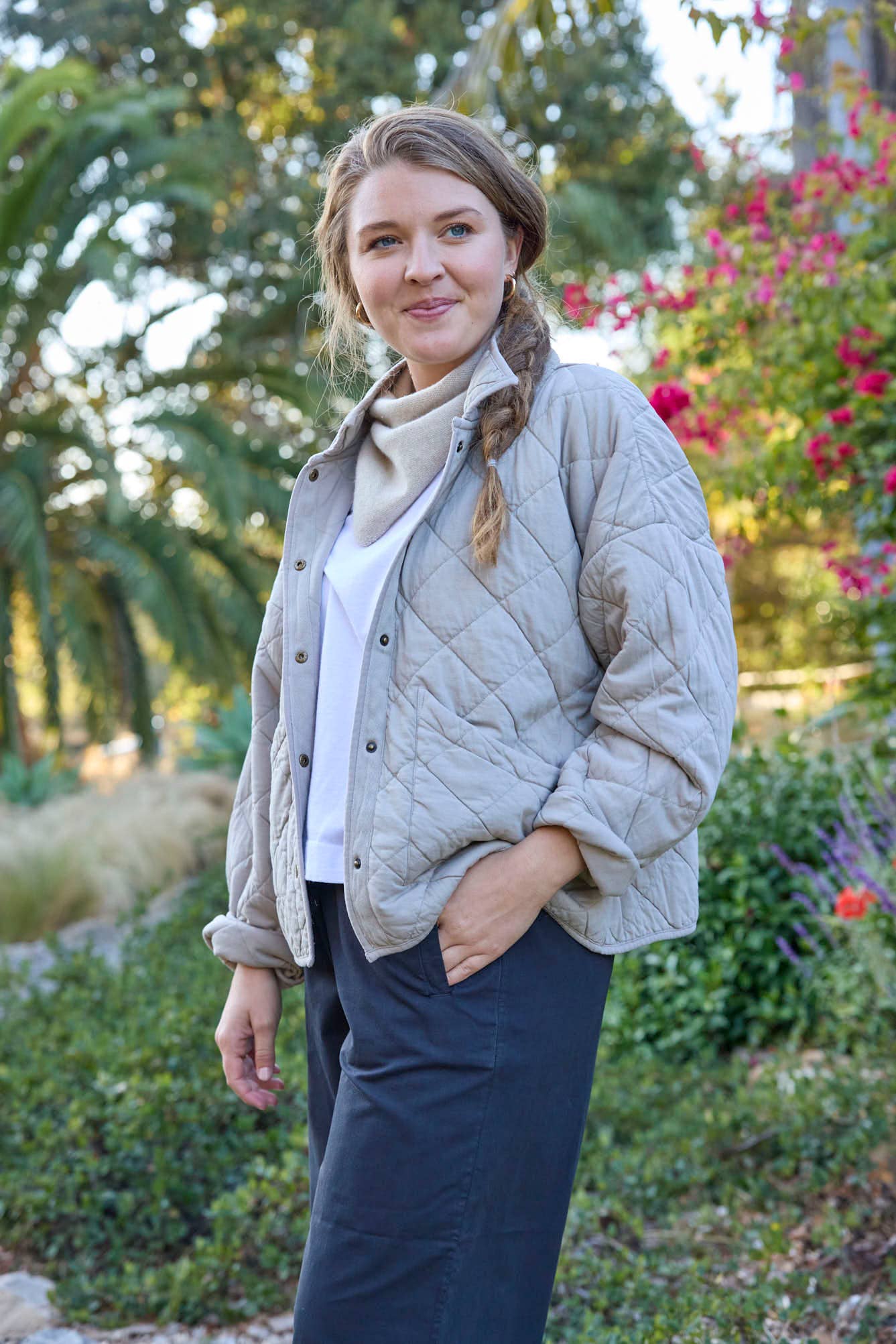 and for Good - Wholesale Jas - Dames - Gewatteerd jasje Countryside in kleur Pebble4