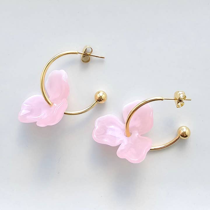 Magnolia Hoops - Rosa // Smycken, Örhängen för wholesale av Spiffy & Splendid