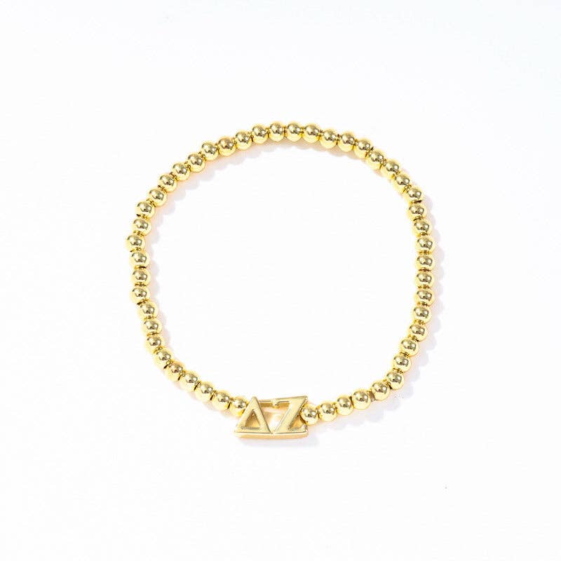 Color Shout - Wholesale Beaded Bracelet - B211 - Sorority: Gold Beaded Bracelet with Greek Letters on Stretch Cord4
