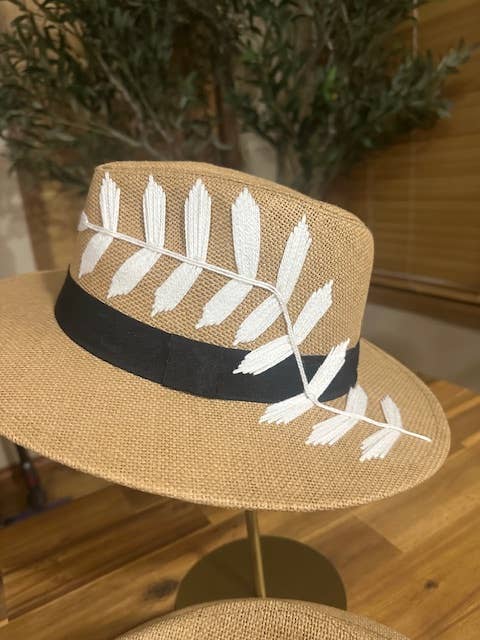 Campelle – Großhandel Fedora-Hut – Damen – Cannes Hellbraun/Weiß1