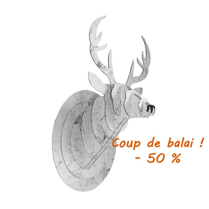 Mappa decorativa da parete con trofeo a forma di cervo in cartone per la vendita all'ingrosso da parte di Epigram