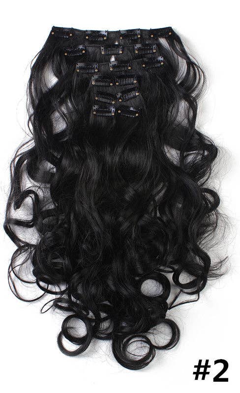 BrookPark Beauty – Großhandel Extensions – 7-teiliges Clip-In-Set für lange, lockige, hochtemperaturbeständige Seidenperücken16