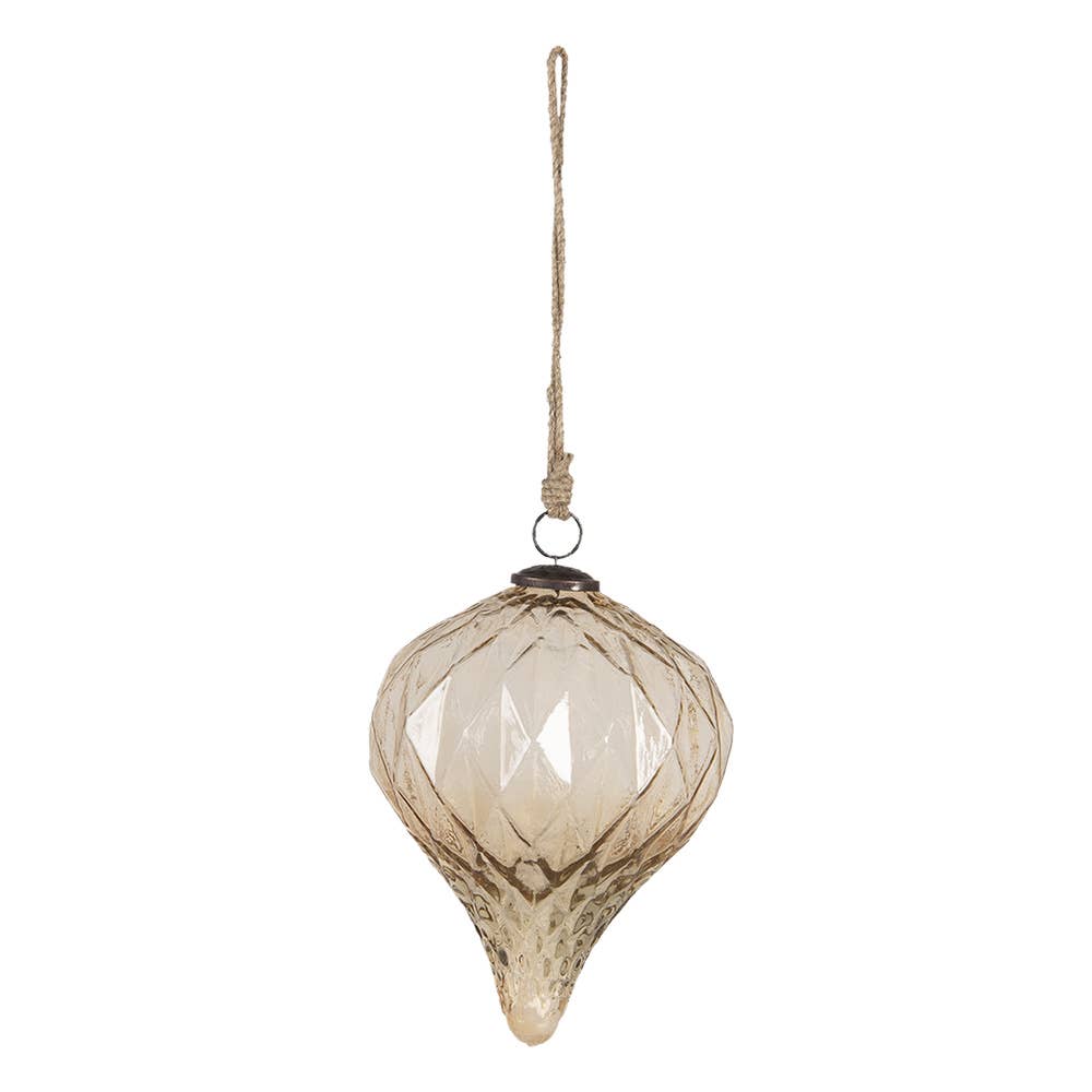 Clayre & Eef - Wholesale Christmas Decoration - 6GL3124 Christmas Bauble Ø 15x21 cm Gold colored Glass1