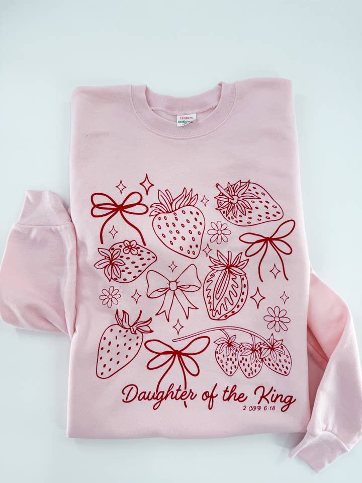 Daughter of the King - Strawberry Design Sweatshirt for wholesale by Hand Made Alabama