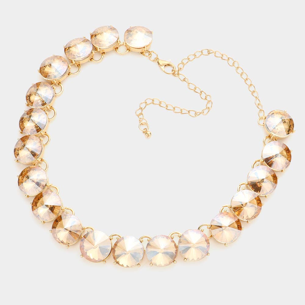 Sensibling Corp. - Wholesale Link & Chain Necklace - Round Stone Link Evening Necklace13