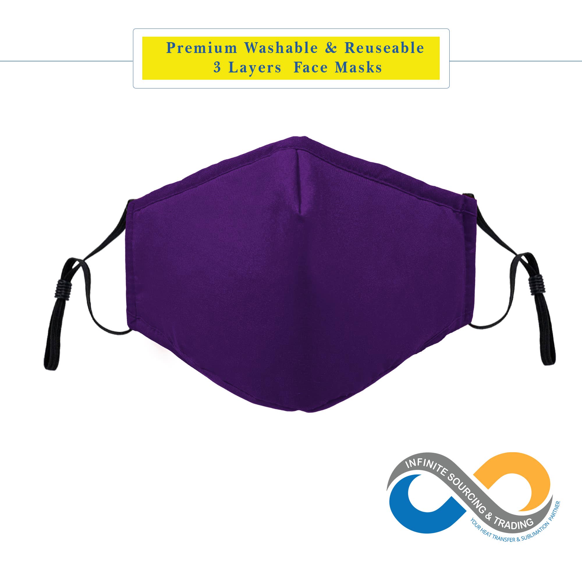 Infinite Sourcing & Trading LLC. - Wholesale Protective Face Mask/Shield - Reusable/Washable Cotton Face Mask, Solid Color Face Mask1