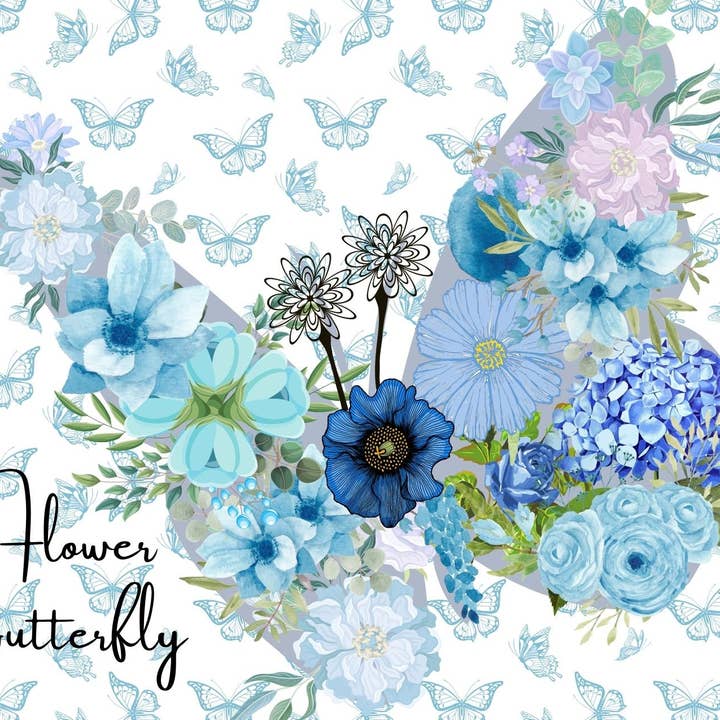 Butterfly Postcard with Flowers for wholesale by Piles of Postcards