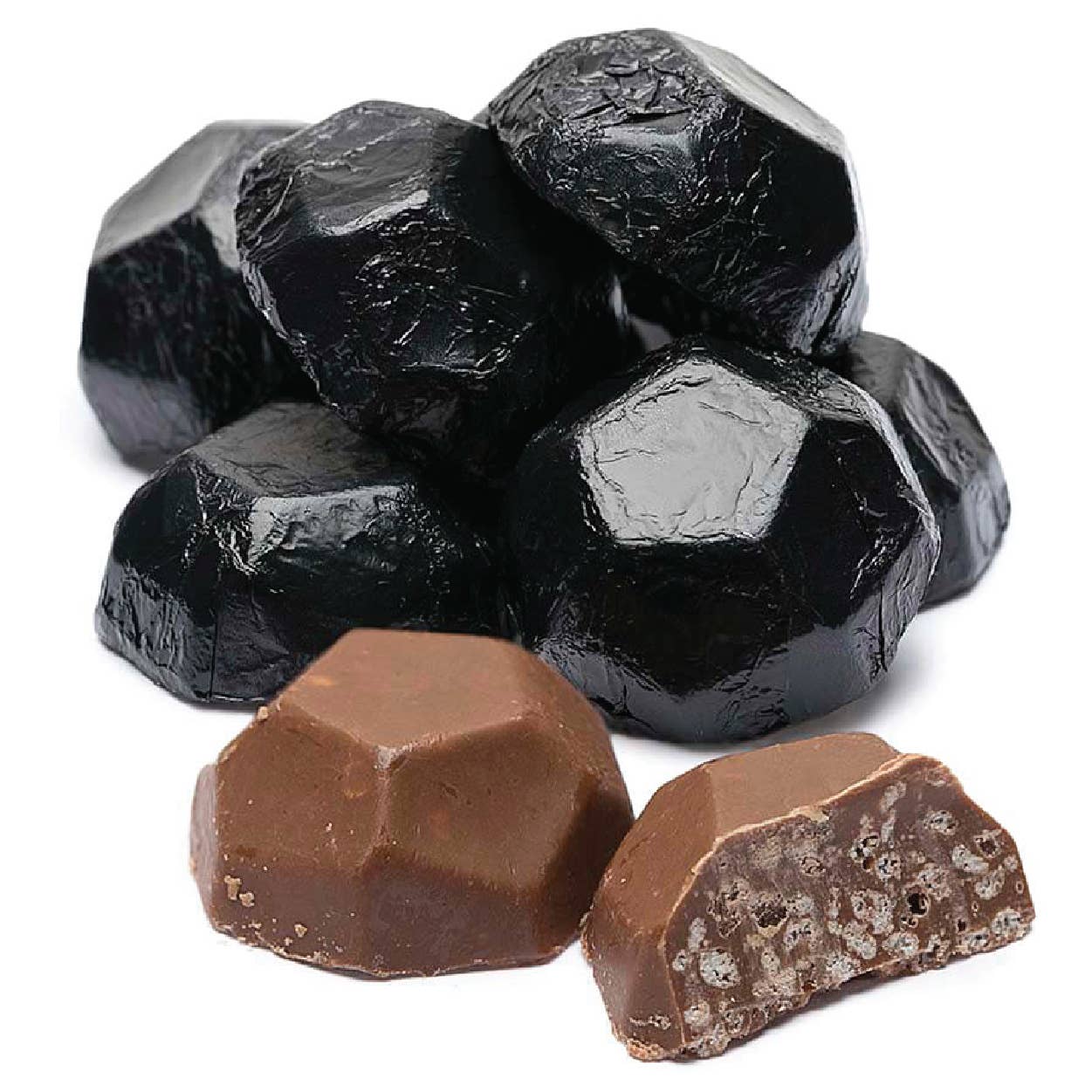 Sunflower Food Company - Vente Friandises enrobées de chocolat - Sac cadeau - morceaux de charbon pour enfants coquins 6 oz.1