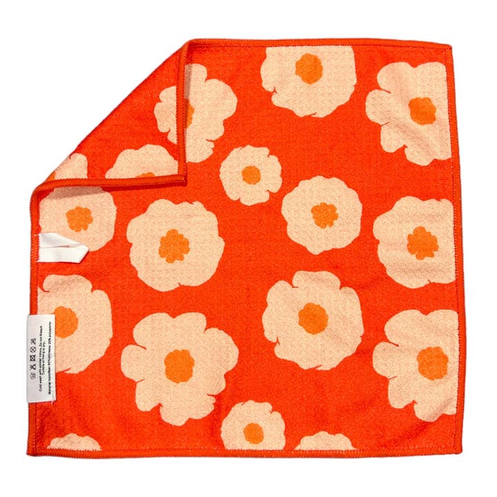 Orange Daisy Glazed: Double-Sided Washcloth for wholesale on Faire