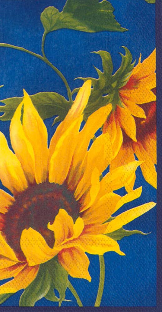Boston International - Wholesale Disposable Napkin - Paper Guest Towel 16 Count - Sunshine Blue Sunflower Fall0