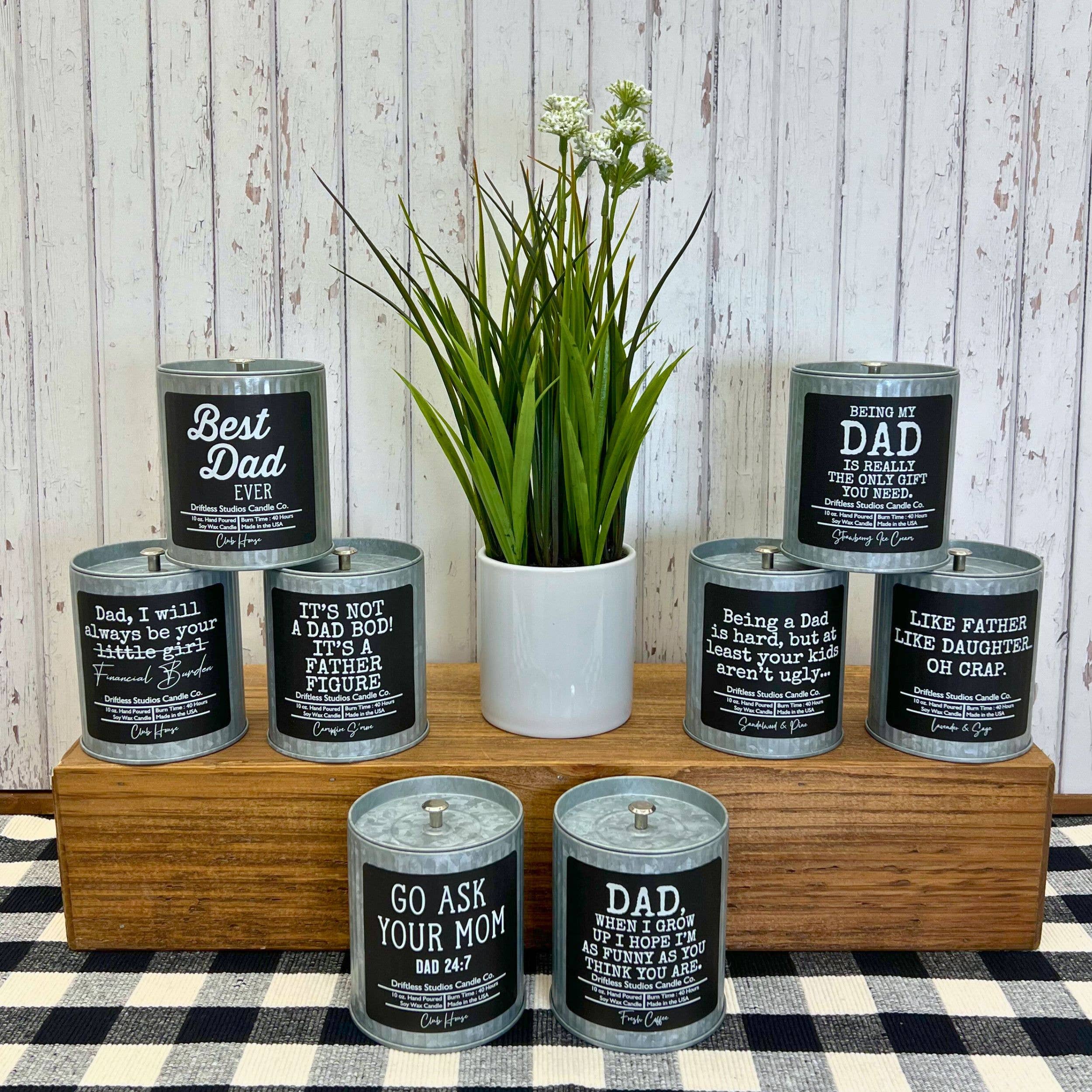 Driftless Studios - Vente Bougie en bocal - Fardeau financier - Bougie rustique pour la fête des pères - Bougies cadeaux2
