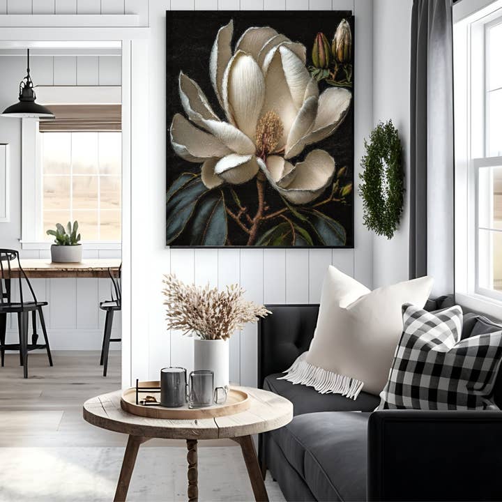 Olive Branch Farmhouse - Wholesale Art Print - Magnolia In Bloom Vintage Spring Large Canvas Wall Art